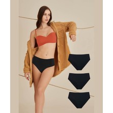 Intive Lingerie Nbb Lazer Kesim Yüksek Bel 3'lü Paket Külot (Bordo, Ten, Siyah, Pudra)
