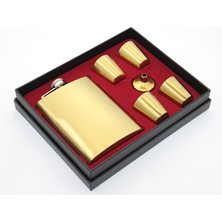 Urfakent Bilişim Paslanmaz Çelik 4 Shot Bardaklı Matara Seti Gold