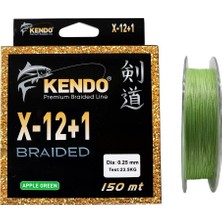 Kendo X-12+1 Braided 150MT 0.25MM Apple Green Örgü Ip Misina