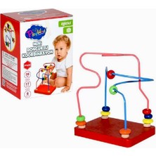 OMZ Playwood Kutuda Ahşap Mini Boncuklu Koordinasyon Kız Erkek Çocuk Oyuncak Eğitici Oyuncaklar