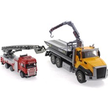 paraply Die Cast Çek Bırak Vinçli Kurtarıcı ve Merdivenli Itfaiye Aracı Kız Erkek Çocuk Oyuncak Eğitici Oyun