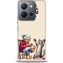 Rulet Vivo Y36 Kılıf Hd Baskılı Kılıf + Seramik Tam Kaplayan Ekran Koruyucu 44