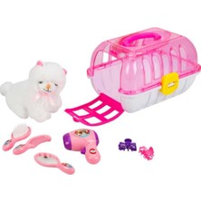 paraply Çantalı Peluş Kedi Kuaför Seti Kız Erkek Çocuk Oyuncak Eğitici Oyuncaklar