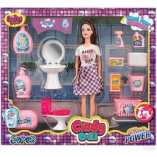 OMZ Cindy Doll Bebekli Lavabo ve Temizlik Seti 02452 Kız Erkek Çocuk Oyuncak Eğitici Oyuncaklar
