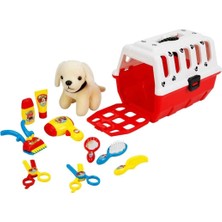 OMZ Sunman Çantalı Peluş Köpek Kuaför Seti Kız Erkek Çocuk Oyuncak Eğitici Oyuncaklar