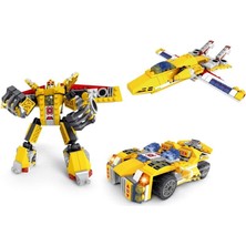paraply Ausini Assembling Master 3 In 1 273 Parça Sarı Dönüşen Robot Kız Erkek Çocuk Oyuncak Eğitici Oyuncak