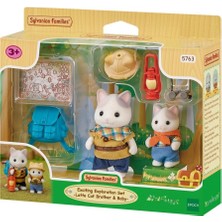paraply 5763 Sylvanian Families Heyecanlı Keşif Seti Latte Kedi Abi ve Bebek +4 Yaş Kız Erkek Çocuk Oyuncak