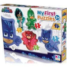 OMZ Ks Baby Puzzle Pijamaskeliler My First Puzzle 4 In 1 Çerçevesiz Kız Erkek Çocuk Oyuncak Eğitici Oyun