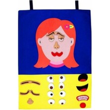 OMZ AND-5122 Yüz Ifadeleri - Kız Cırtlı Pano Kız Erkek Çocuk Oyuncak Eğitici Oyuncaklar