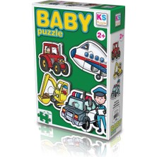 OMZ Ks Baby Puzzle 4 In1 Meslekler ve Taşıtlar / Jobs And Vehicles Kız Erkek Çocuk Oyuncak Eğitici Oyunc