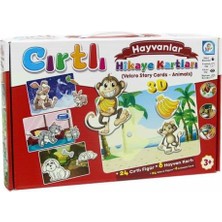 OMZ LC7205 Laço, Cırtlı Hikaye Kartları Hayvanlar Kız Erkek Çocuk Oyuncak Eğitici Oyuncaklar