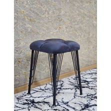Zafir Kare Siyah Boyalı Telli Ayaklı Tabure - Oturak - Bar Taburesi - Ayaklı Tabure Füme Renk 33 x 48 Boyut/ebat