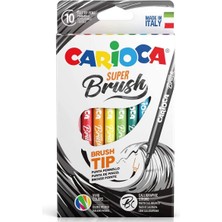 paraply Carioca Keçeli Boya Süper Brush Fırça Uçlu 10'lu 42937 Kız Erkek Çocuk Oyuncak Eğitici Oyuncaklar