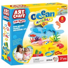 paraply 03574 Dede, Okyanus Hayvanları Seti Oyun Hamuru 150 gr / +3 Yaş Kız Erkek Çocuk Oyuncak Eğitici Oyun