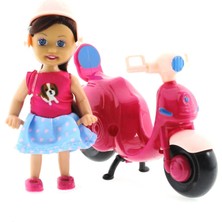 OMZ Cute Doll Mini Bebek ve Mor Vespa Kız Erkek Çocuk Oyuncak Eğitici Oyuncaklar