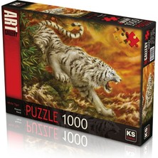 OMZ Ks Puzzle 1000 Parça White Tiger Beyaz Kaplan Kız Erkek Çocuk Oyuncak Eğitici Oyuncaklar