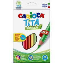 OMZ Carioca Jumbo 12'li Üçgen Kuru Boya Kalemi 42791 Kız Erkek Çocuk Oyuncak Eğitici Oyuncaklar