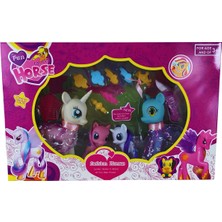 paraply Kutuda Pony Set Kız Erkek Çocuk Oyuncak Eğitici Oyuncaklar