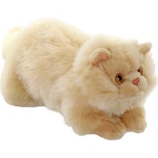 OMZ Yatan Peluş Krem Kedi 26CM Kız Erkek Çocuk Oyuncak Eğitici Oyuncaklar