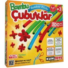 OMZ 5462 Kumtoys, Bambu Çubuklar - 300 Parça / +3 Yaş Kız Erkek Çocuk Oyuncak Eğitici Oyuncaklar