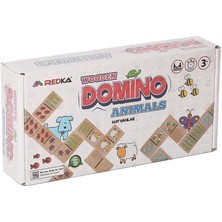paraply RD5648 Ahşap Domino Animals -Redka Kız Erkek Çocuk Oyuncak Eğitici Oyuncaklar
