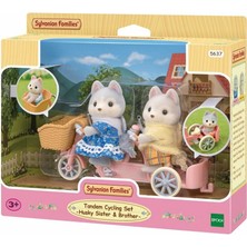 paraply 5637 Sylvanian Families Tandem Bisiklet ve Haskiler +3 Yaş Kız Erkek Çocuk Oyuncak Eğitici Oyuncakla