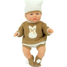 paraply Yeni Doğmuş Kahve Bej Elbiseli Azra Bebek Kız Erkek Çocuk Oyuncak Eğitici Oyuncaklar