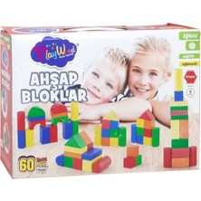 paraply Kutuda Ahşap 60 Parça Renkli Bloklar Kız Erkek Çocuk Oyuncak Eğitici Oyuncaklar