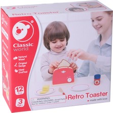 OMZ Classic World Ahşap Nostaljik Ekmek Kızartma Makinası ve Aksesuarları Kız Erkek Çocuk Oyuncak Eğitic
