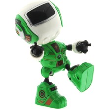 OMZ Dekoratif Sesli Işıklı Mini Sevimli Yeşil Robot Kız Erkek Çocuk Oyuncak Eğitici Oyuncaklar