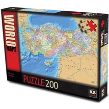 OMZ Ks Puzzle 200 Parça Türkiye Siyasi Haritası Kız Erkek Çocuk Oyuncak Eğitici Oyuncaklar