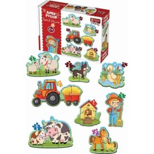 OMZ 1734 Dıytoy, Baby Puzzle- Ilk Çiftlik Puzzle Kız Erkek Çocuk Oyuncak Eğitici Oyuncaklar