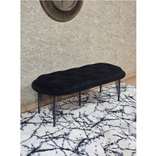 Zafir Ufo Oturak Bench - Siyah Boyalı Telli Ayak - Oturak - Bench - Puf - Yatak Ucu Pufu Siyah Renk 100 x 50 Boyut/ebat