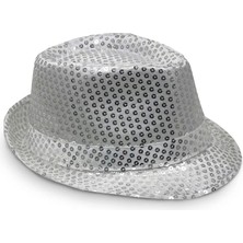 Zero Land Techmrt Disko Star Gümüş Payetli Fötr Şapka Yetişkin Boy