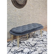 Zafir Ufo Oturak Bench - Gold Kaplama Telli Ayak - Oturak - Bench - Puf - Yatak Ucu Pufu Füme Renk 100 x 50 Boyut/ebat