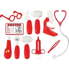 paraply Çantalı Doktor Seti Kırmızı Kız Erkek Çocuk Oyuncak Eğitici Oyuncaklar