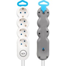 Vea VE-2S4S 4'lü 1.5 Metre Kablolu Anahtarlı Grup Priz