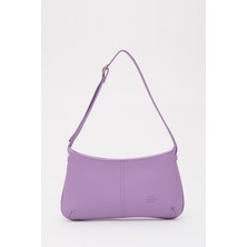 SHAKA Lila SHK129 Suni Deri Astarlı Fermuarlı Ayarlanabilir Askılı El, Kol ve Omuz Çantası