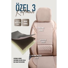 Castor Otomotiv Opel Astra K Hb Uyumlu Lüx Bel Destekli Mars Yarı Deri Oto Koltuk Kılıfı Bej Renk