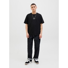 Jack & Jones Bisiklet Yaka Siyah Erkek T-Shirt 12278787_JJESOHO Tee Ss Crew Neck N