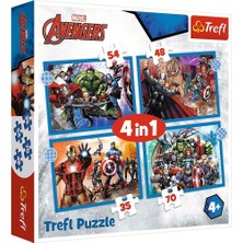 OMZ PUZZLE-34386 The Avengers 4ın1 Puzzle Kız Erkek Çocuk Oyuncak Eğitici Oyuncaklar