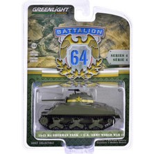 OMZ Greenlight 1/64 Battalion 64 Series 4- 1943 M4 Sherman Tank Us Army World War Iı Kız Erkek Çocuk Oyu
