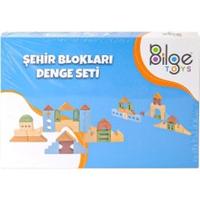 OMZ BLG-107A Ahşap Şehir Blok Seti Kız Erkek Çocuk Oyuncak Eğitici Oyuncaklar