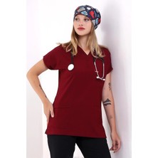 Bflex Unisex Likralı Yarasa Kol Tek Üst - 6407 Bordo