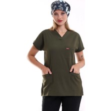 Bflex Unisex Likralı Yarasa Kol Tek Üst - 6427 Haki Yeşili