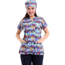 Yarasa Kol Dijital Unisex Desenli Üst - 6530 Deniz Canlıları