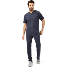 Zarf Yaka Erkek Likralı Takım - 6417 Füme