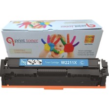 Qprint Hp W2211X 207X Muadil Toner Çipli Mavi Yüksek Kapasite Toner M255 Mfp M282 Mfp M283