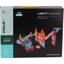 paraply CH1172 Magnetic Tiles Light Version 75 Parça Kız Erkek Çocuk Oyuncak Eğitici Oyuncaklar