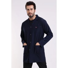 Doktor Öğretmen Erkek Önlük Ara Boy Ceket Yaka - 47 Lacivert